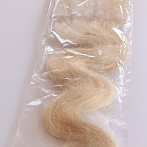 613 blonde body wave 16 inch closure with 13x4 transparent mesh frontal, soft and silky texture