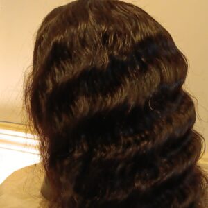 100% Brazilian human hair deep wave black wig 10 inch with 150% density