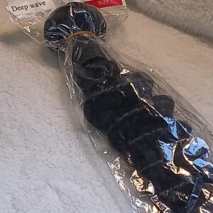 100% brazilian human hair deep wave black bundle – 22 inch virgin hair